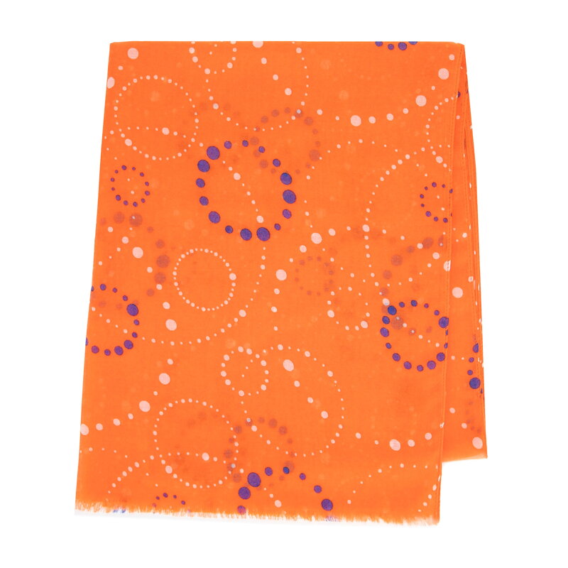 Damski szal w motyw geometryczny pomarańczowy 100-7D-00X-X9