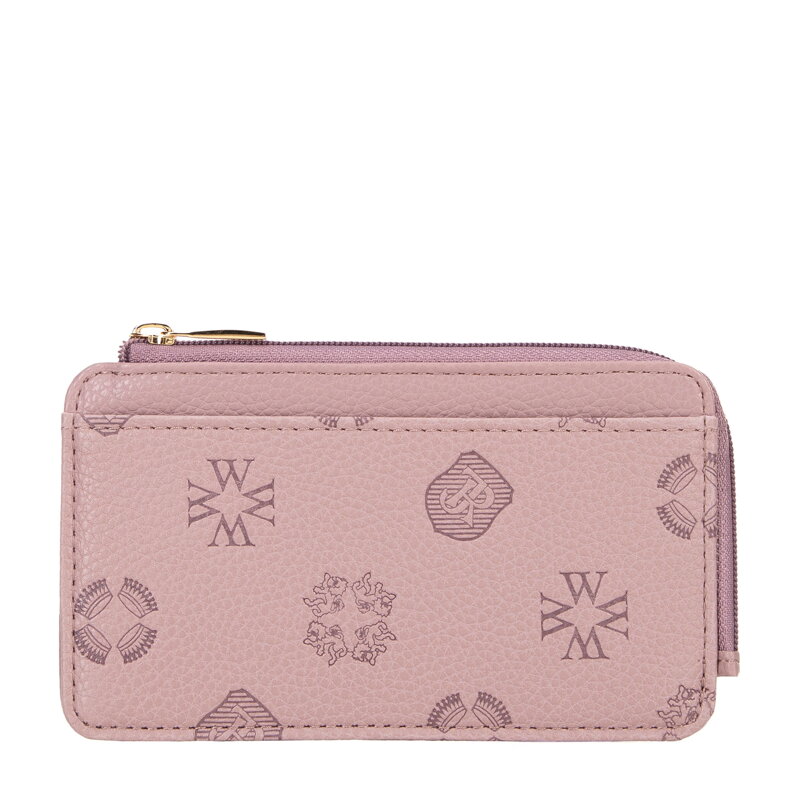 Damskie etui na karty z imitacji skóry zgaszony róż 101-1Y-P12-P