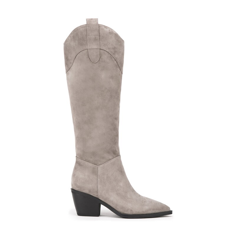 Damskie kowbojki zamszowe szare 99-D-955-8