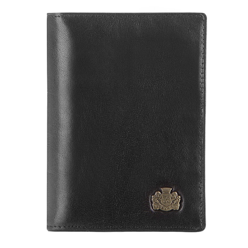 Etui na dokumenty skórzane z herbem czarne 10-2-174-1