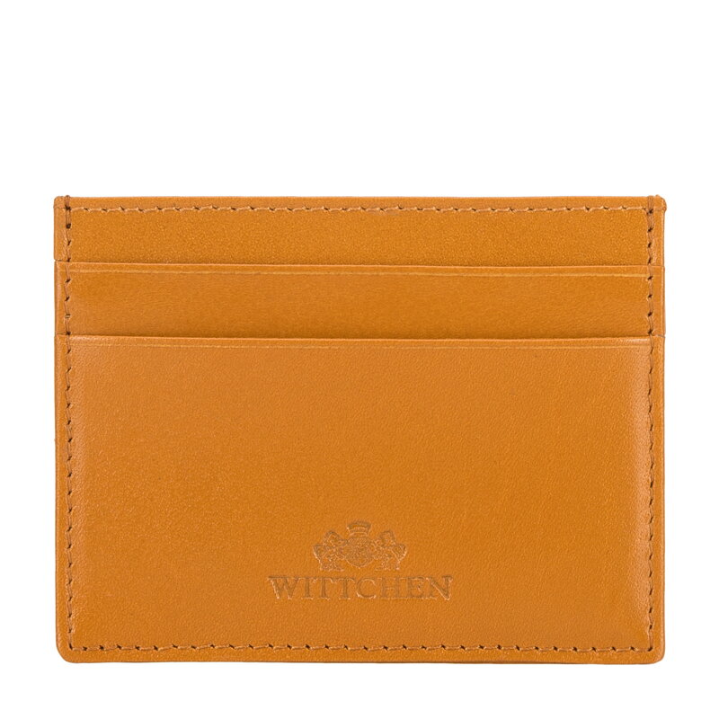Etui na karty kredytowe z gładkiej skóry koniak 14-2-003-L5