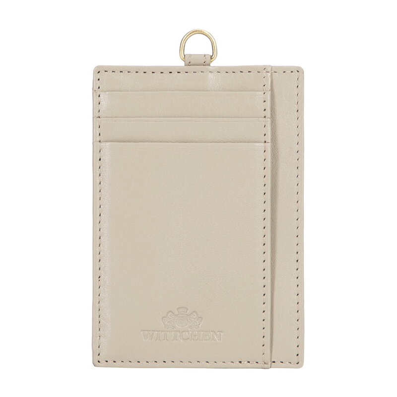 Etui na karty ze skóry naturalnej na pasku beżowe 16-2-003-8