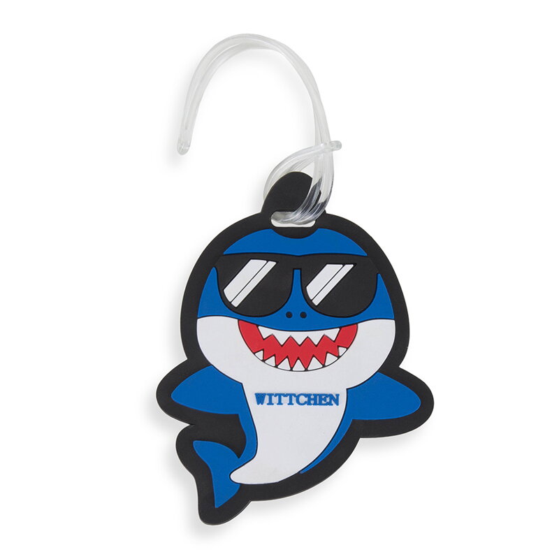 Identyfikator do bagażu z silikonu z grafiką niebieski 56-30-018-2Y