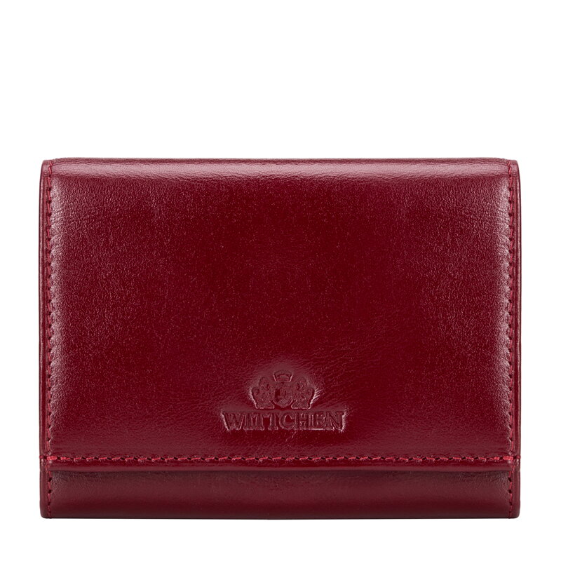 Skórzany portfel damski poziomy czerwony 21-1-071-L30