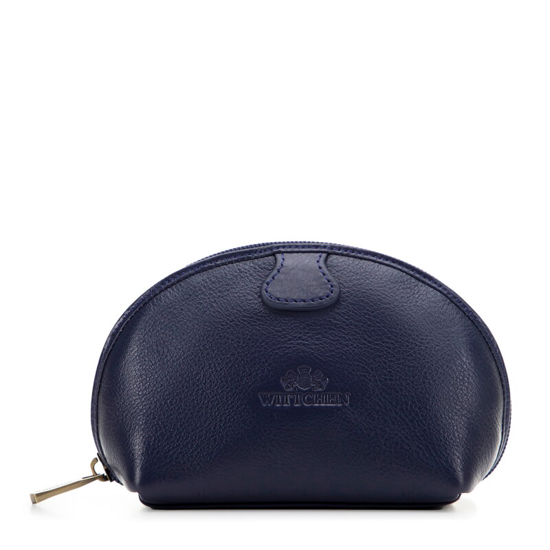 Damska kosmetyczka ze skóry licowej granatowa 21-3-005-NL