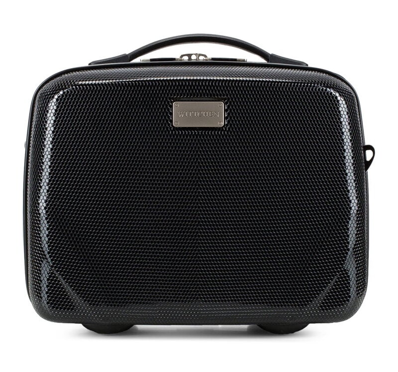 Kosmetyczka podróżna z polikarbonu jednokolorowa czarna 56-3P-575-10