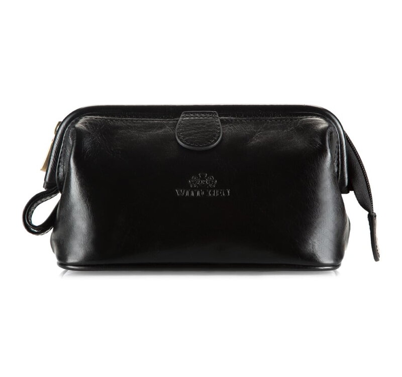 Kosmetyczka ze skóry prostokątna czarna 21-3-004-1