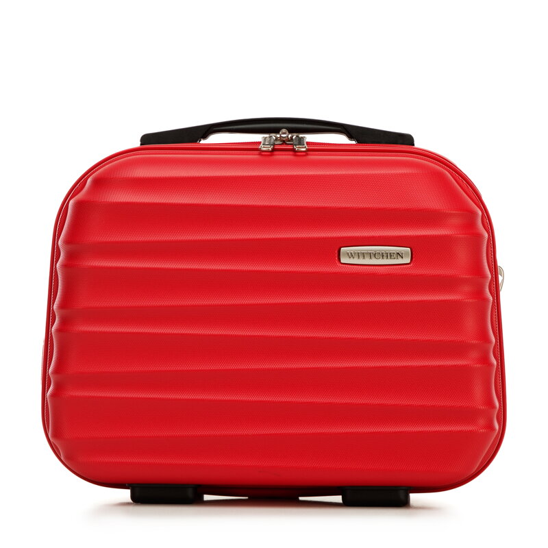 Kosmetyczka podróżna z ABS-u z żebrowaniem czerwona 56-3A-314-35