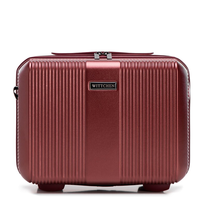 Kosmetyczka podróżna z polikarbonu w tłoczenia burgund 56-3P-904-36