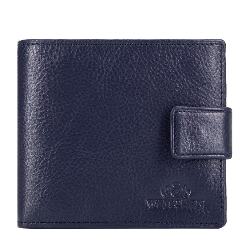 Pánska stredne veľká kožená peňaženka s RFID tmavomodrá 21-1-270-NL