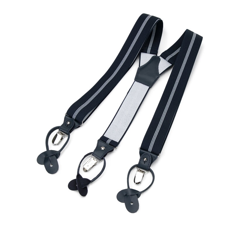 Męskie szelki do spodni granatowo-białe 95-SZ-001-X11