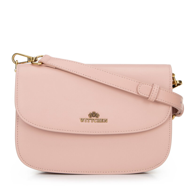 Dámska crossbody z pravej kože, ružová 100-4E-214-P