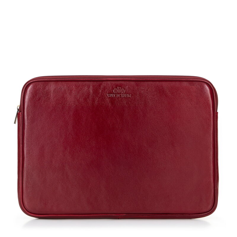 Pokrowiec na laptopa 15,6” ze skóry naturalnej czerwony 16-2-001-3