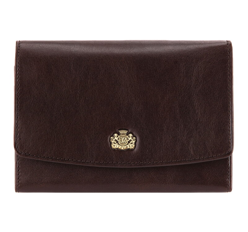 Dámska stredná peňaženka z pravej kože s registračným osvedčením, hnedá 10-1-062-4