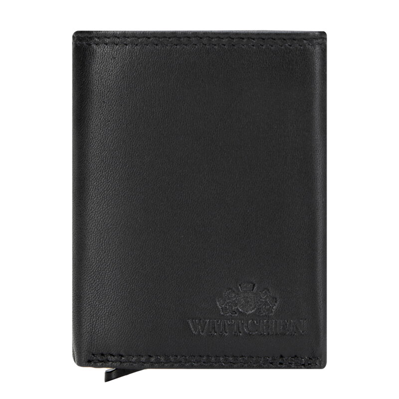 Kožená peňaženka s výsuvným vreckom na karty čierna 14-1D-991-1