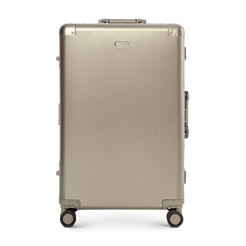 Średnia walizka z aluminium na kółkach złota 56-3H-102-86M