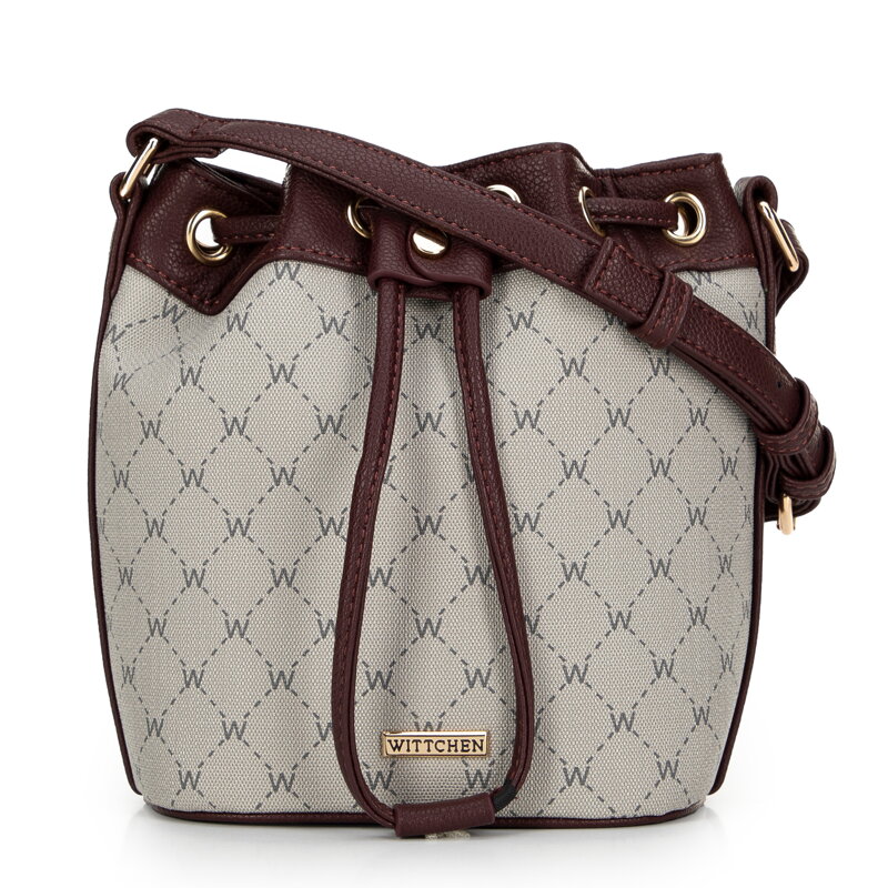 Kabelka z ekokože s monogramom sivá a bordová 99-4Y-504-9