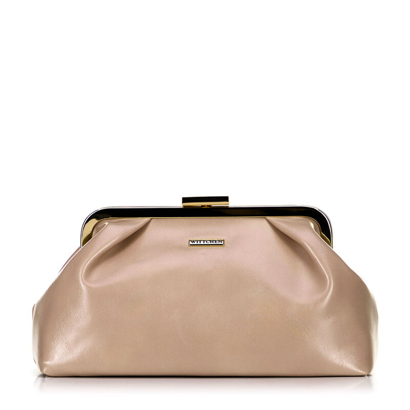 Dámska kabelka z umelej kože so zapínaním na prack, béžová 100-4Y-226-9