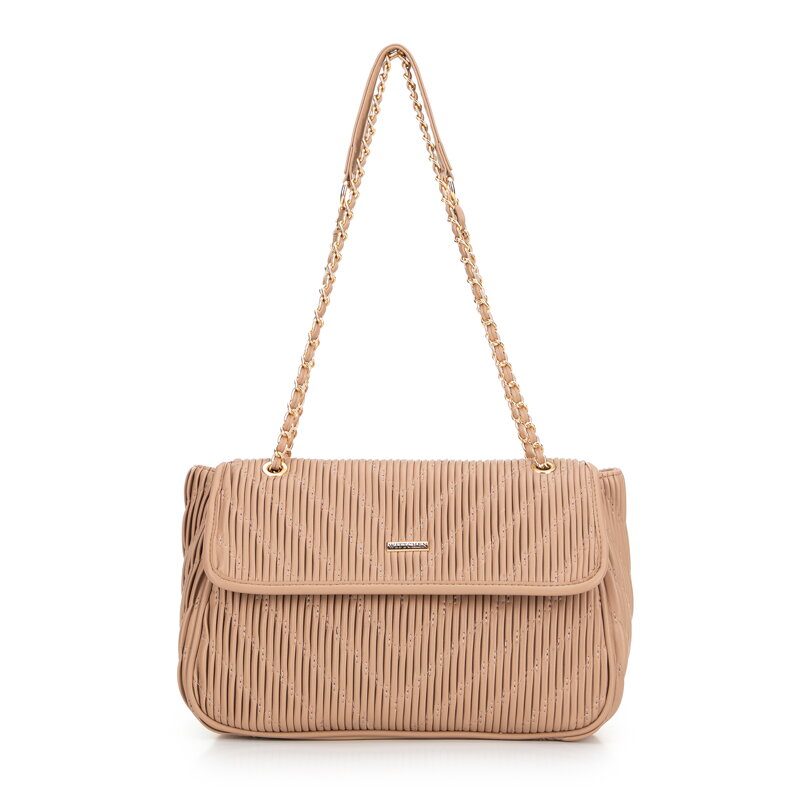 shopper kabelka z ekokože na retiazke béžová 99-4Y-634-9