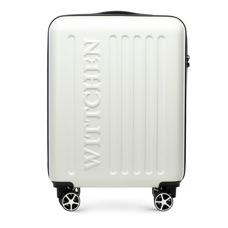 Walizka kabinowa z ABS-u z tłoczonym logo biała 56-3A-501-89