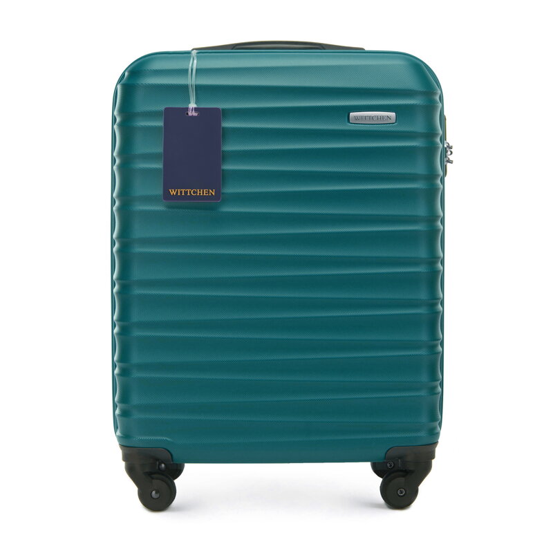 Mała walizka z ABS - u i identyfikator z logo WITTCHEN zielona 56-3A-311-85Z6