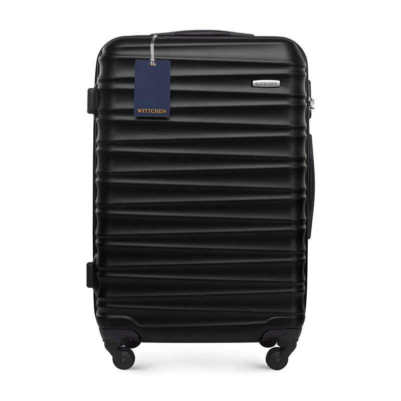 Średnia walizka z ABS - u i identyfikator z logo WITTCHEN czarna 56-3A-312-11Z6
