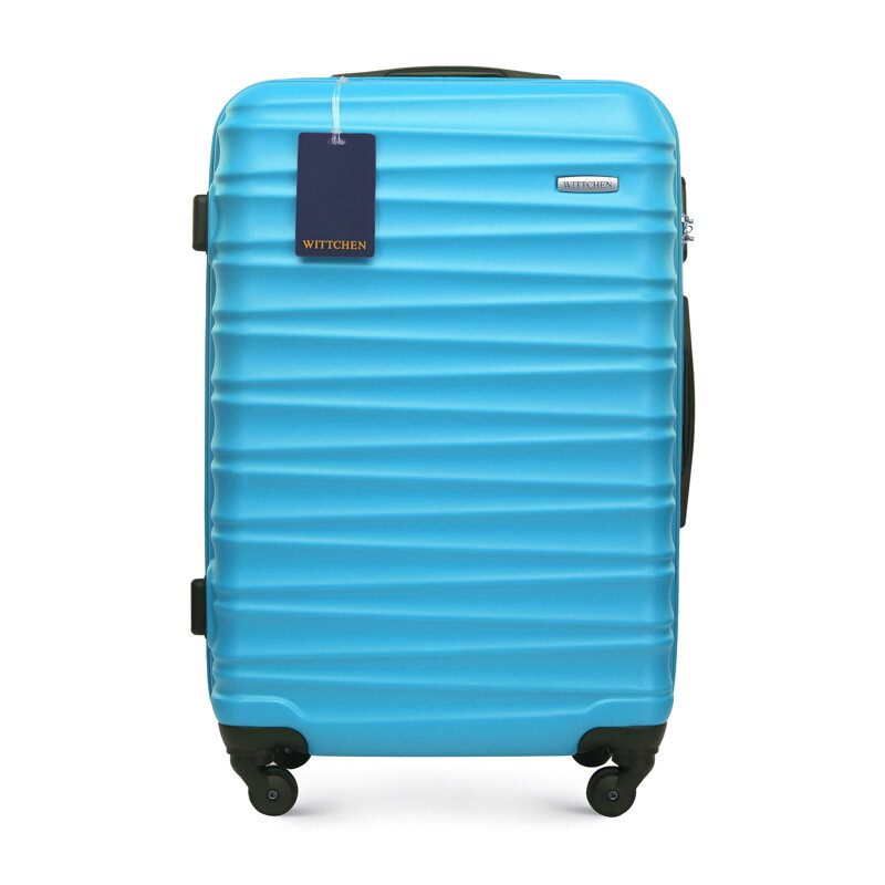Średnia walizka z ABS - u i identyfikator z logo WITTCHEN niebieska 56-3A-312-70Z6