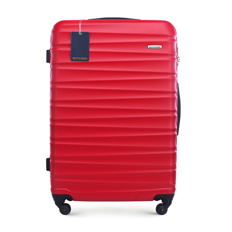 Duża walizka z ABS-u i identyfikator z logo WITTCHEN czerwona 56-3A-313-35Z6