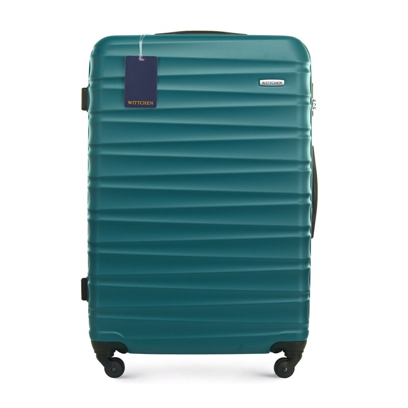 Duża walizka z ABS-u i identyfikator z logo WITTCHEN zielona 56-3A-313-85Z6