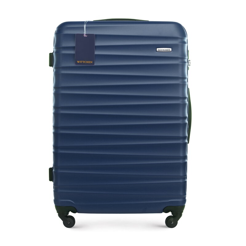 Duża walizka z ABS-u i identyfikator z logo WITTCHEN granatowa 56-3A-313-91Z6
