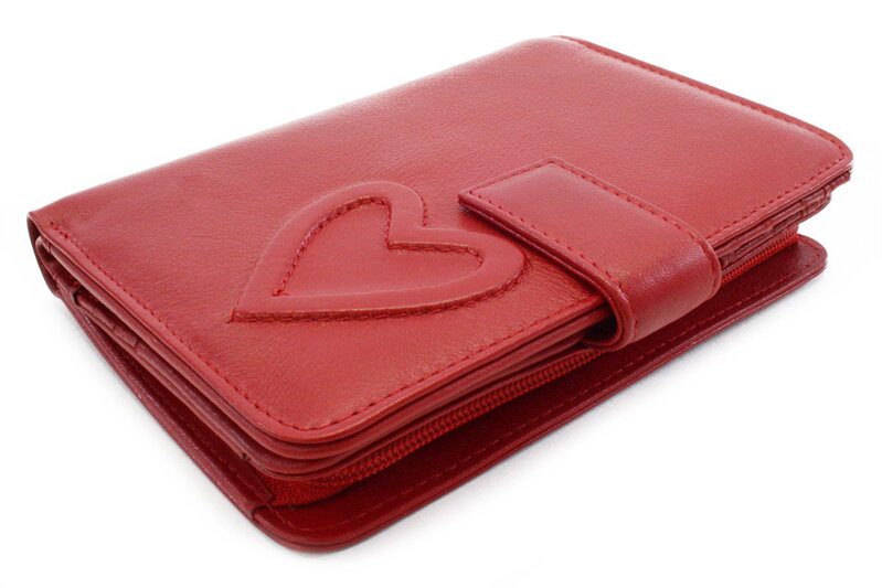 Červená kožená dámska peňaženka so zápinkou 511-1348-31