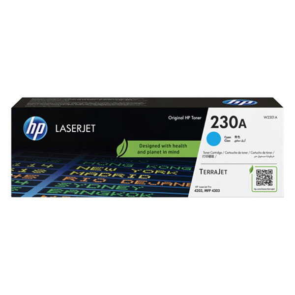 HP originál toner W2301A, HP 230A, cyan, 1800str., azurová