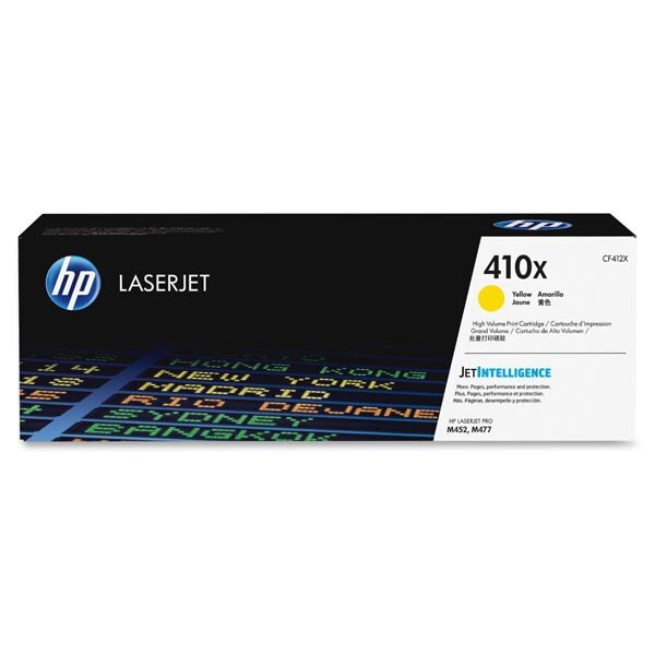 HP originál toner CF412X, yellow, 5000str., HP 410X, high capacity, HP LJ Pro M452, LJ Pro MFP M477, 650g, O, žltá