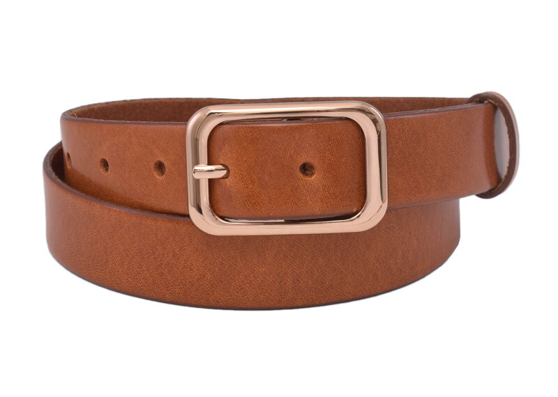 Kožený dámsky opasok 721-30-43 koňak pracka Zina Gold