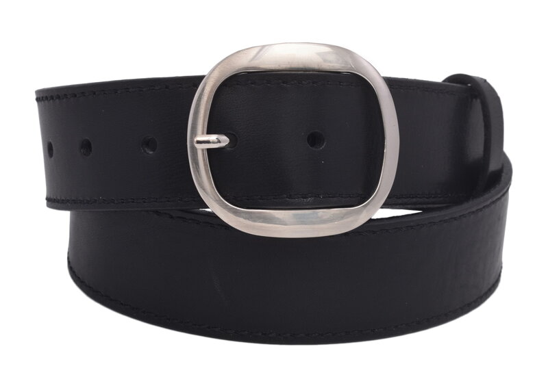 Kožený dámsky opasok 724-40-13 čierny šitý pracka Matilda