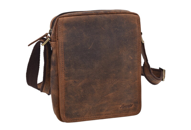 Pánske kožené crossbody tmavohnedý hunter 250589
